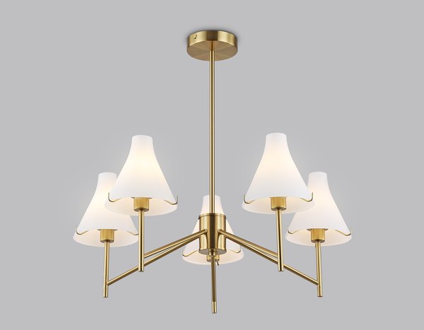 Люстра Ambrella LH57133/5 BS/FR (латунь/белый матовый)