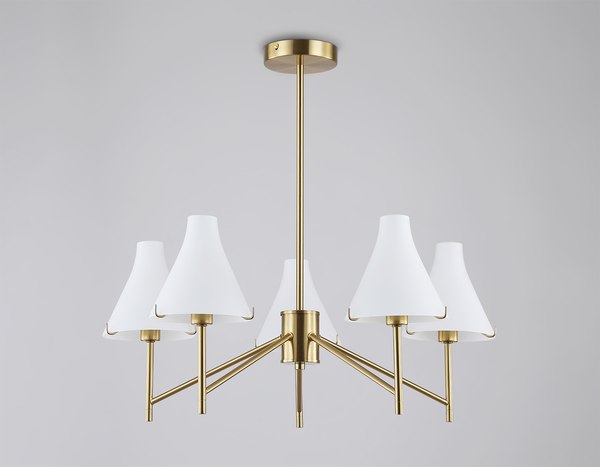 Люстра Ambrella LH57133/5 BS/FR (латунь/белый матовый)