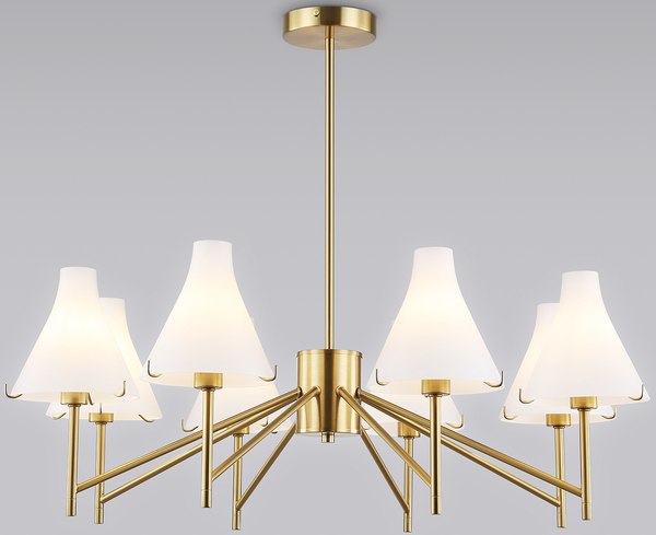 Люстра Ambrella LH57135/8 BS/FR (латунь/белый матовый) - фото