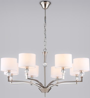 Люстра Ambrella LH71123/8 SN/WH (никель/белый) - фото