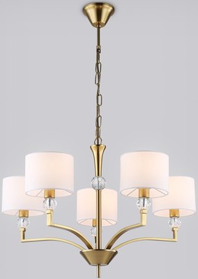 Люстра Ambrella LH71131/5 BS/WH (латунь/белый) - фото