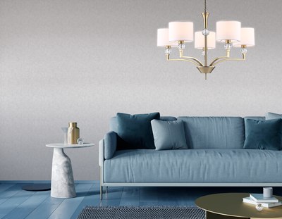 Люстра Ambrella LH71131/5 BS/WH (латунь/белый)