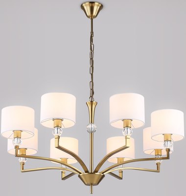 Люстра Ambrella LH71133/8 BS/WH (латунь/белый) - фото