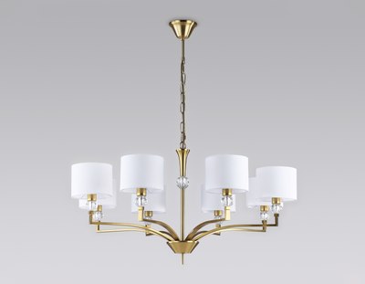 Люстра Ambrella LH71133/8 BS/WH (латунь/белый)