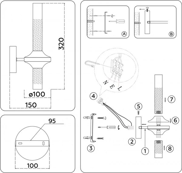 Бра Ambrella LH55362/2 BS/CL