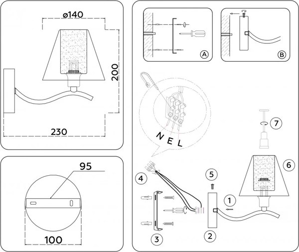 Бра Ambrella LH57085 SN/FR