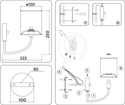Бра Ambrella LH71275 BS/BK
