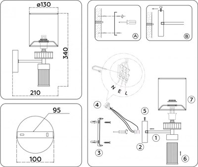 Бра Ambrella LH71295 SN/WH