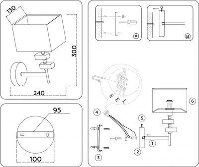 Бра Ambrella LH71325 SN/WH