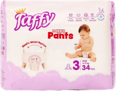 Подгузники-трусики детские Taffy Nappy Midi 4-9кг
