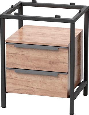 Тумба под умывальник Millwood Венеция 1 59x49x76.5 (дуб табачный Craft/металл черный) - фото