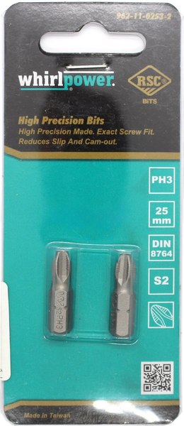 Набор бит WhirlPower 25мм PH3 / 38LM130003 - фото