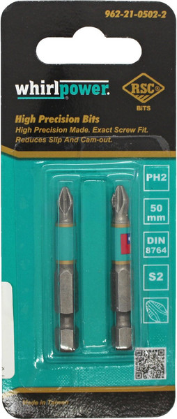 Набор бит WhirlPower 50мм PH2 / 38LM130007 - фото