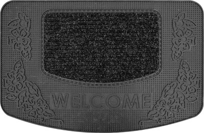 Коврик грязезащитный Akuteks Tekstil Pvc Mat 45x70-GARDEN-BLACK-PVCMat - фото