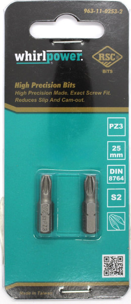Набор бит WhirlPower 25мм PZ3 / 38LM130022 - фото