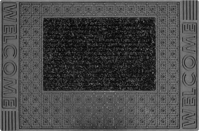 Коврик грязезащитный Akuteks Tekstil Pvc Mat 45x70-LINEA-BLACK-PVCMat - фото