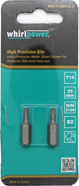 Набор бит WhirlPower 25мм T15 / 38LM1300658 - фото