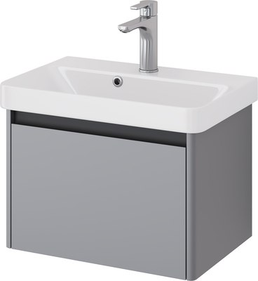 Тумба под умывальник Dreja Luxury 55см Подвесная 1 ящик / 99.2011 (серый базальт)