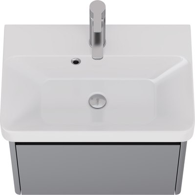 Тумба под умывальник Dreja Luxury 55см Подвесная 1 ящик / 99.2011 (серый базальт)