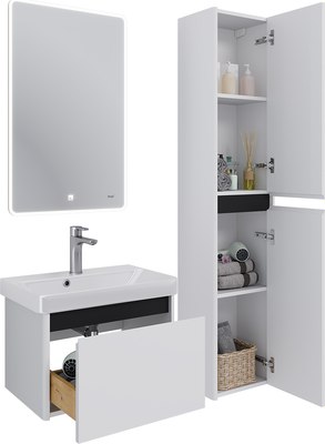 Тумба под умывальник Dreja Luxury 70см Подвесная 1 ящик / 99.2010 (белый матовый)