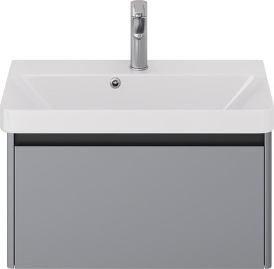 Тумба под умывальник Dreja Luxury 70см Подвесная 1 ящик / 99.2012 (серый базальт) - фото