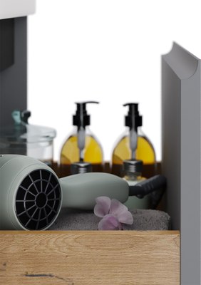 Тумба под умывальник Dreja Luxury 70см Подвесная 1 ящик / 99.2012 (серый базальт)