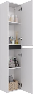 Шкаф-пенал для ванной Dreja Luxury 35см Универсальный / 99.2013 (белый матовый)