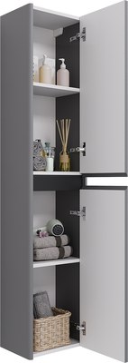 Шкаф-пенал для ванной Dreja Luxury 35см Универсальный / 99.2014 (серый базальт)