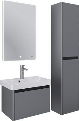 Шкаф-пенал для ванной Dreja Luxury 35см Универсальный / 99.2014 (серый базальт)