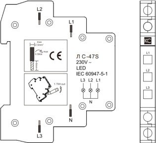 Лампа сигнальная КС ЛС-47S slim / 82813