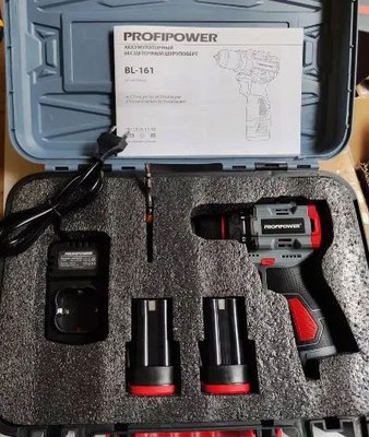 Аккумуляторная дрель-шуруповерт Profipower BL-161 / E0210
