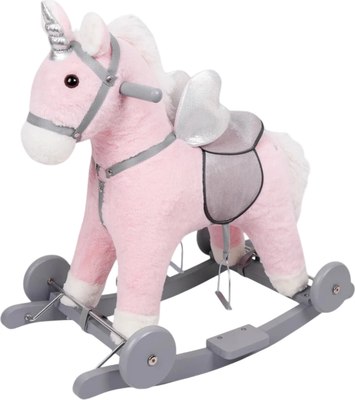 Качалка-каталка Amarobaby Juno Единорог / AMARO-28JU-RoSe - фото