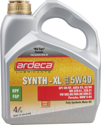 Моторное масло Ardeca Synth-XL 5W40 / P01031-ARD004 - фото