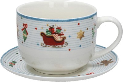 Чашка с блюдцем Andrea Fontebasso New Milk & Coffee Christmas Time. Санки / NL6856EM250 - фото