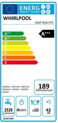 Посудомоечная машина Whirlpool WSIP4O33PFE