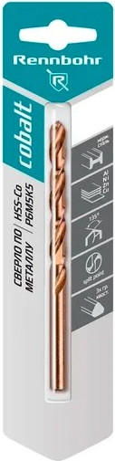 Сверло Rennbohr 7.0х109мм Power-Cobalt Р6М5К5 / 668070 - фото
