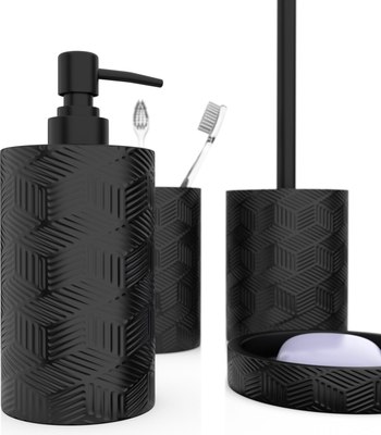 Набор аксессуаров для ванной FORA Delicate Black