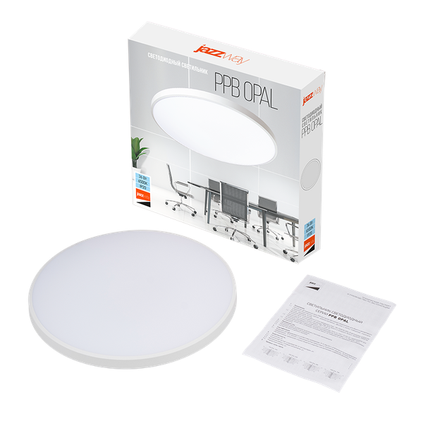 Потолочный светильник JAZZway PPB OPAL 36W 6500K WH IP40 / 5060906