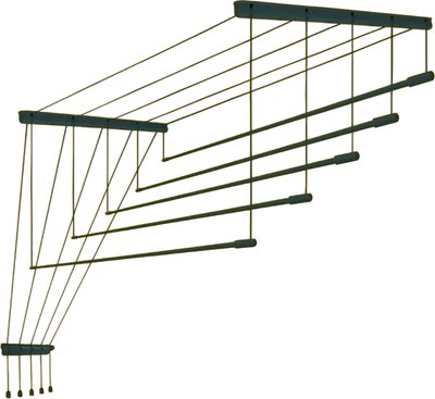 Сушилка для белья Comfort Alumin Group Потолочная Алюминиевая Graphite Style 5 прутьев 2.1м - фото