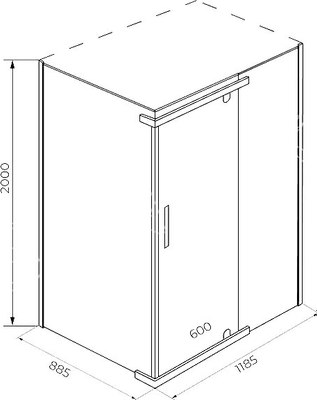 Душевой уголок IVA 118.5x88.5x200 / E2SS129T
