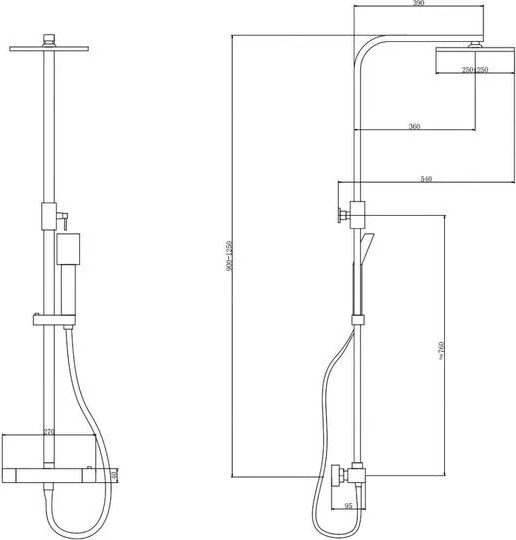 Душевая система со смесителем Abber Daheim AF8260B