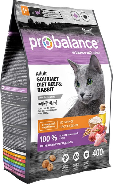 Сухой корм для кошек ProBalance Gourmet Diet с говядиной и кроликом - фото