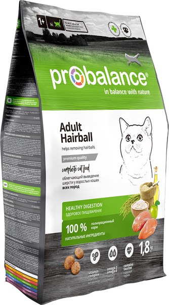 Сухой корм для кошек ProBalance Hairball вывод шерсти - фото