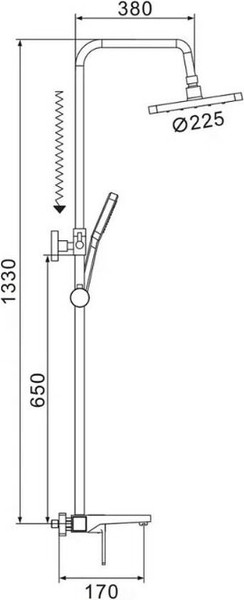 Душевая система со смесителем Shevanik S9736T
