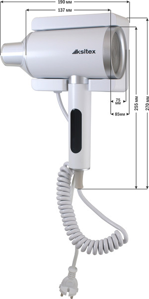 Фен настенный Ksitex F-2000W JET