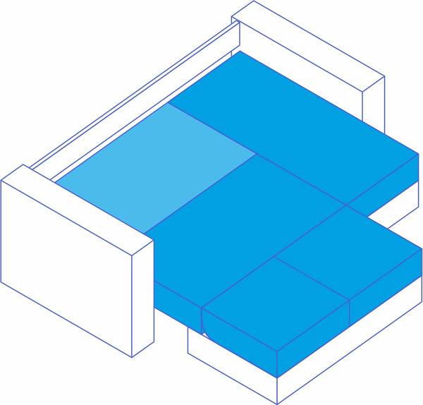 Диван угловой Сириус Лидер-1 c оттоманкой ППУ 260x165
