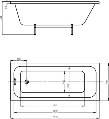 Ванна акриловая Aquatek Мия 120x70