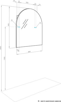 Шкаф с зеркалом для ванной Акватон Санта-Барбара 80 (1A286502CB820)