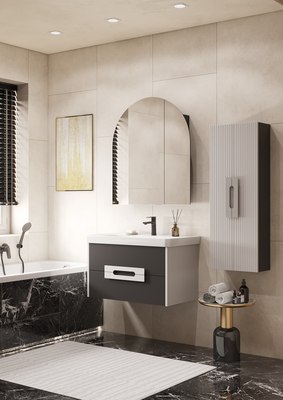 Шкаф с зеркалом для ванной Акватон Санта-Барбара 80 (1A286502CB820)