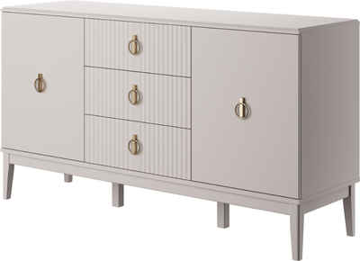 Тумба Bravo Мебель Фарго 2дв. 3ящ. (персидский жемчуг/лак льняной) - фото